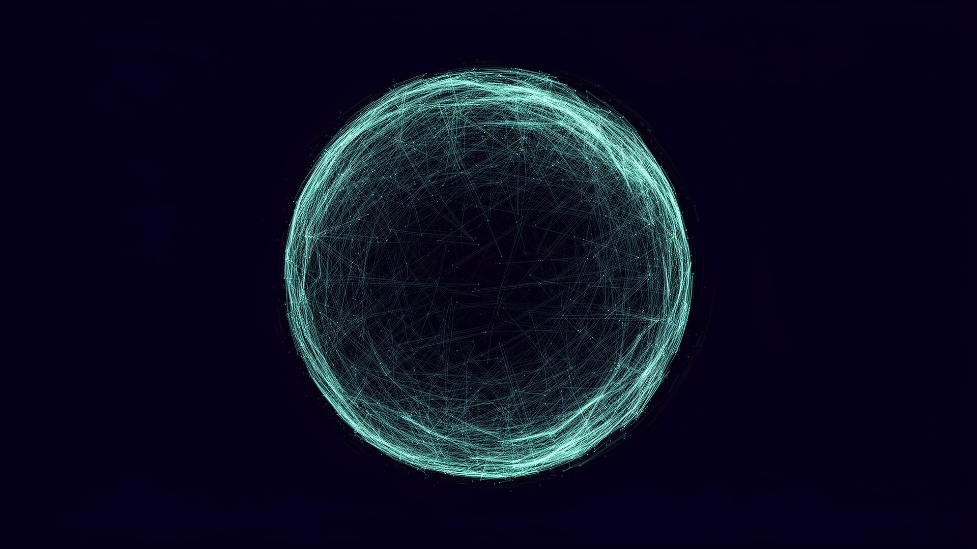 Connected wireframe globe