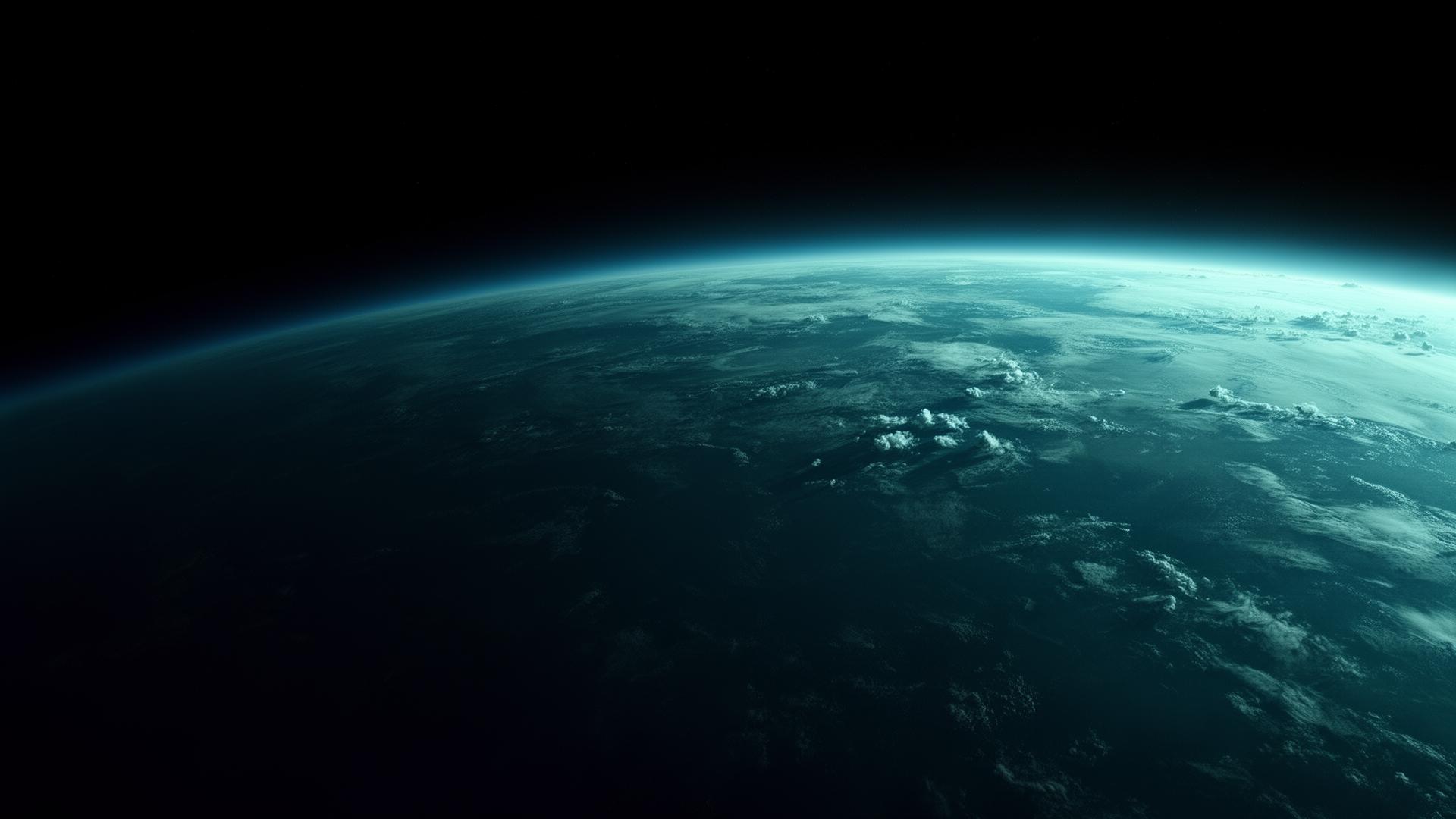 Earth from low orbit at dawn